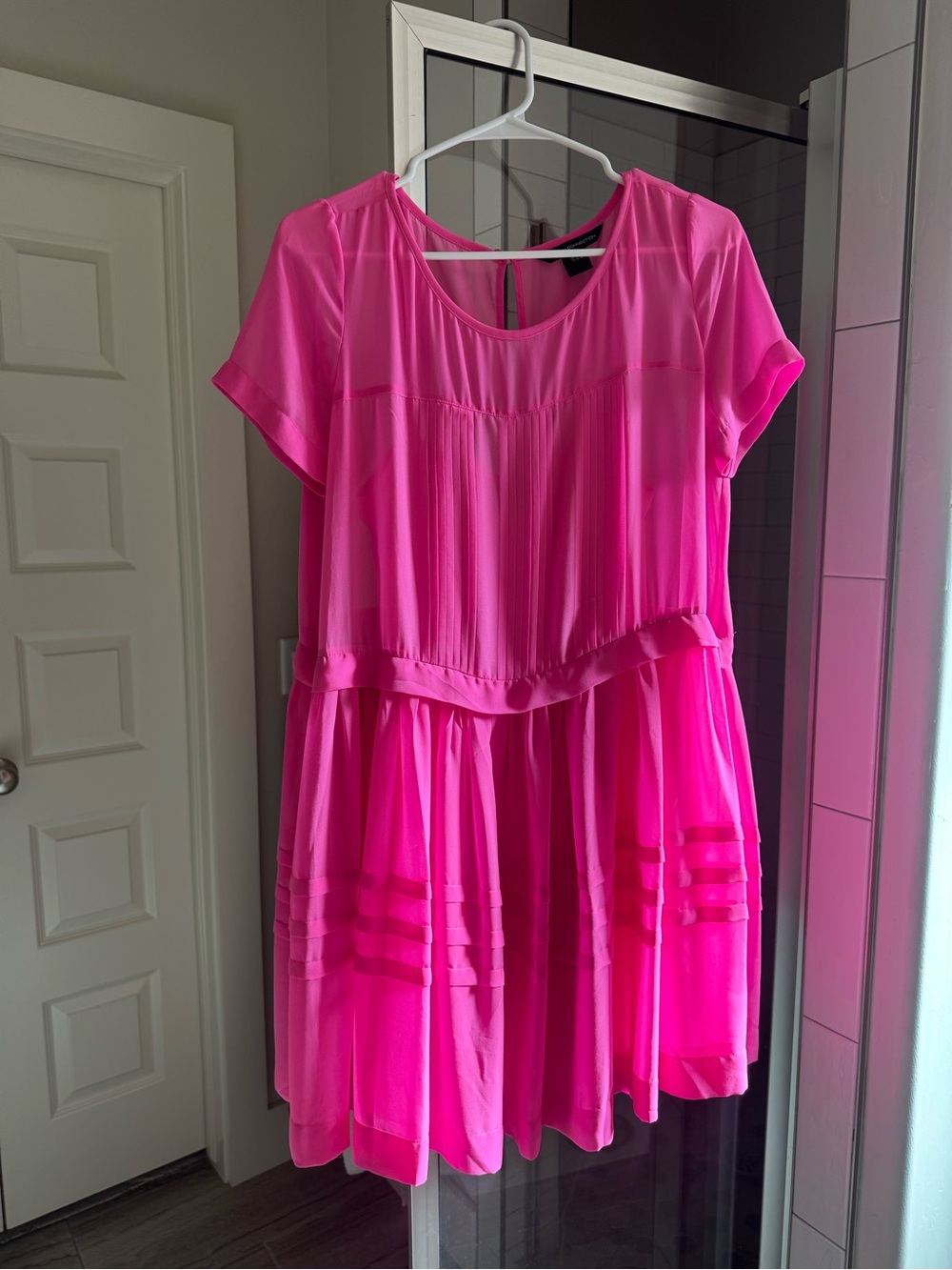 French Connection "Solar Spells" Dress in hot pink